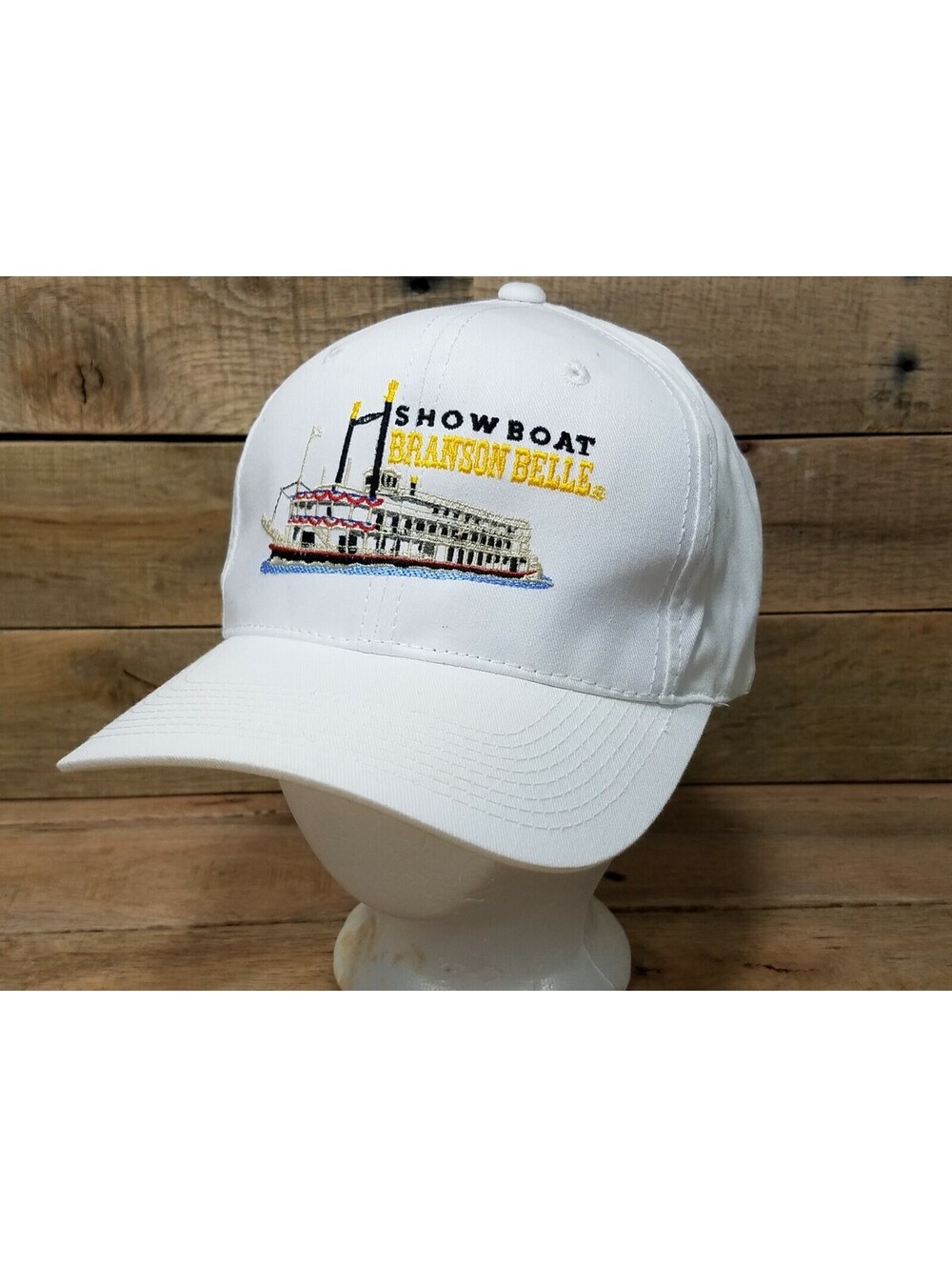 Branson Belle Showboat Strernwheel Steamboat Embroidered White Snapback Hat